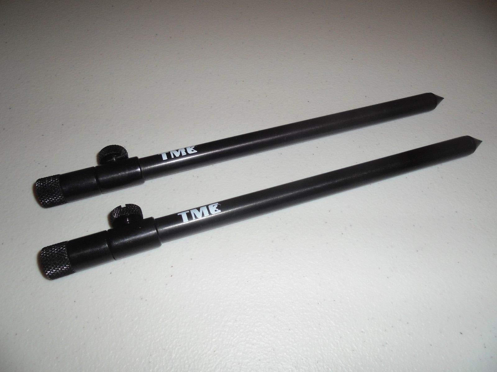 Tmc Black 2 X Aluminium Bank Sticks 25-45 Cm's. Rod Rests, Buzz Bar, Alarms. 16Mm