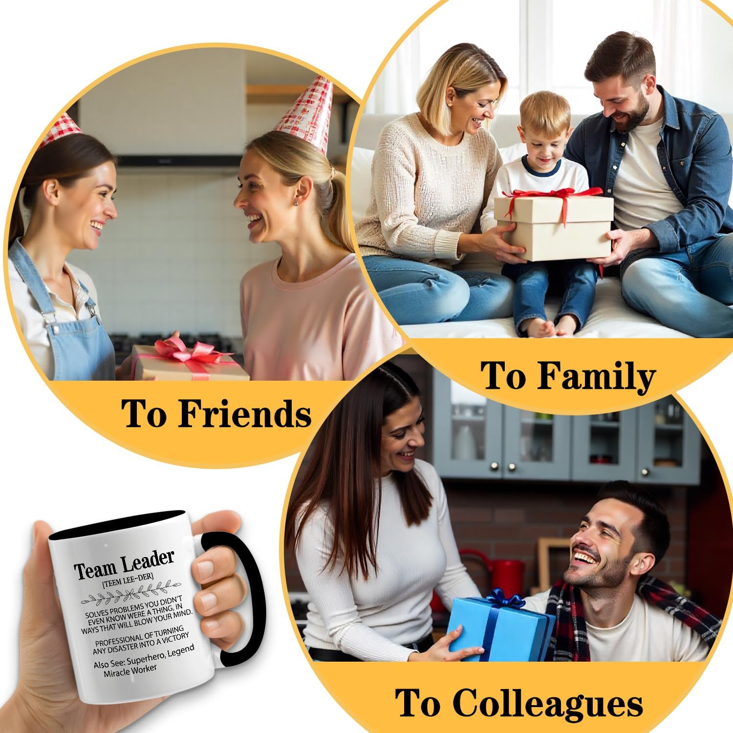 Funny Coffee Mug for Leader, Team Leader Definition, 11oz Ceramic Double Sided Print Coffee Tea Cup, Office Appreciation Gifts for Women Men, Birthday Gifts for Team Coworker Mentor Manager - Image 4