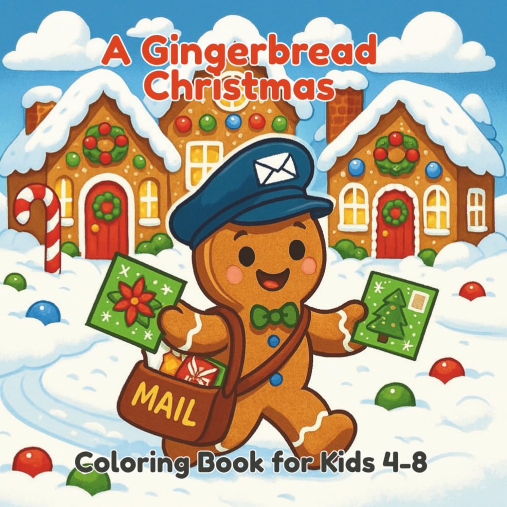 Gingerbread Character Coloring Book - Gingerbread House Coloring: 50 Christmas Coloring Pages for Holiday Fun (Cozy Coloring Books for All Ages)