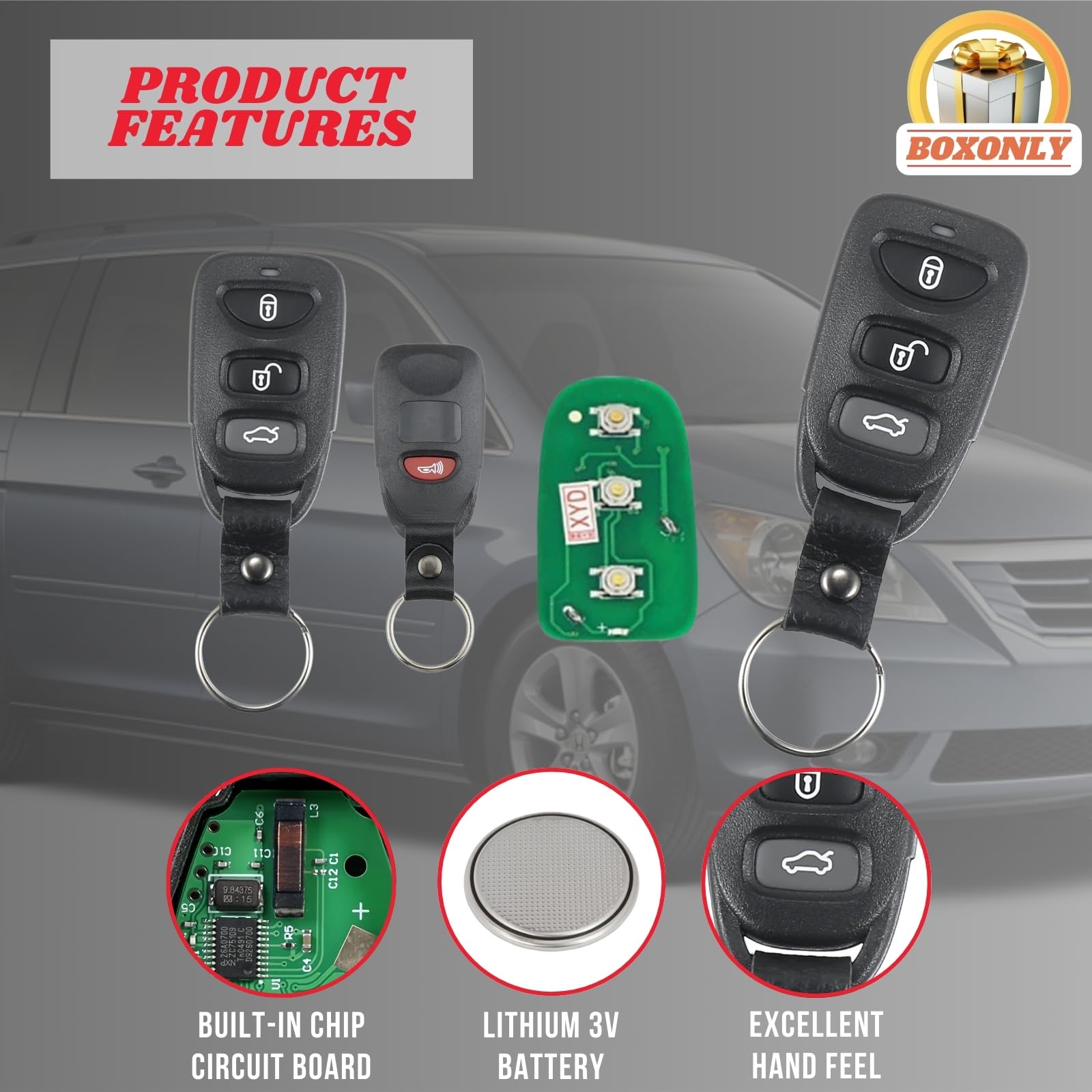 Telecomando di ricambio per chiave auto, 3 + 1 pulsante, PLNHM-T011, 315 MHz, compatibile con Kia Sorento 2007-2010, Rondo 2007-2010, ricambio per Smart Fob di prossimità