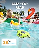 Vista 8 de BALDR Termómetro flotante de fácil lectura, termómetro solar para piscina con pantalla digital, IPX8 impermeable para jacuzzis, inmersión fría