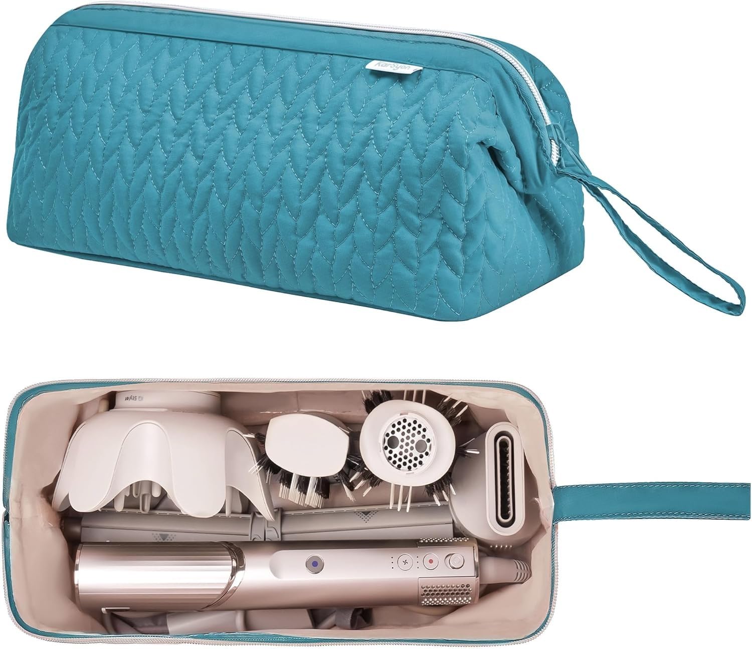 ALANTOP Travel Case – Heat-Resistant Hair Tool Organizer for Hair Dryer, Curling Iron, Brush & Accessories – Compact Carrying Bag for Home, Travel, and Salon Use (Green)