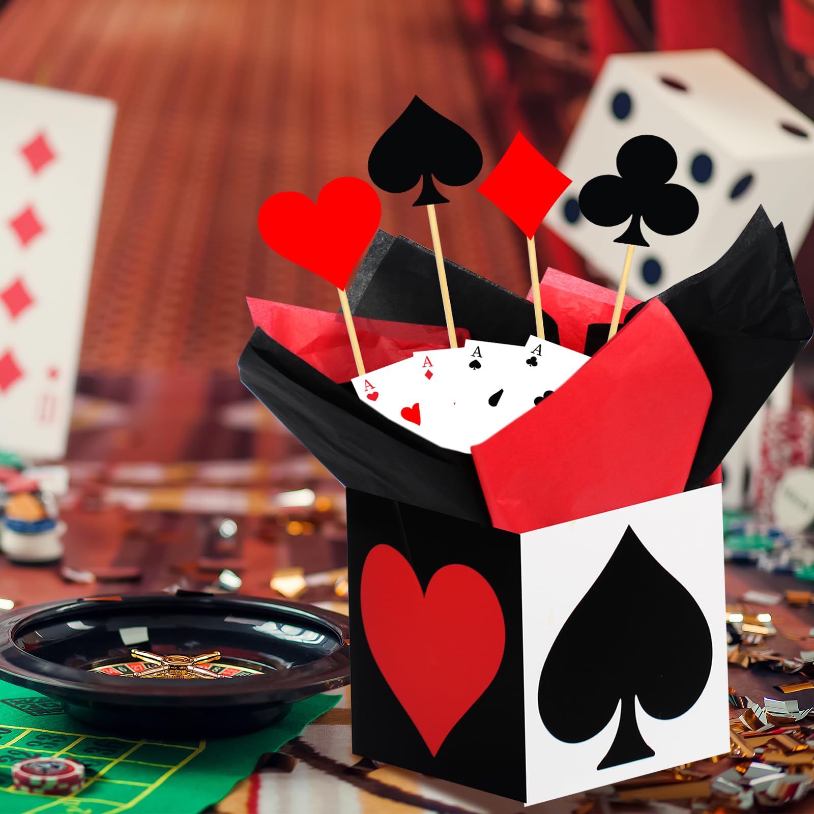 3 Dés Géants En Carton - 28x28x28 Cm - Décoration Fête Las Vegas, Anniversaire, Graduation - Centre De Table Pliable