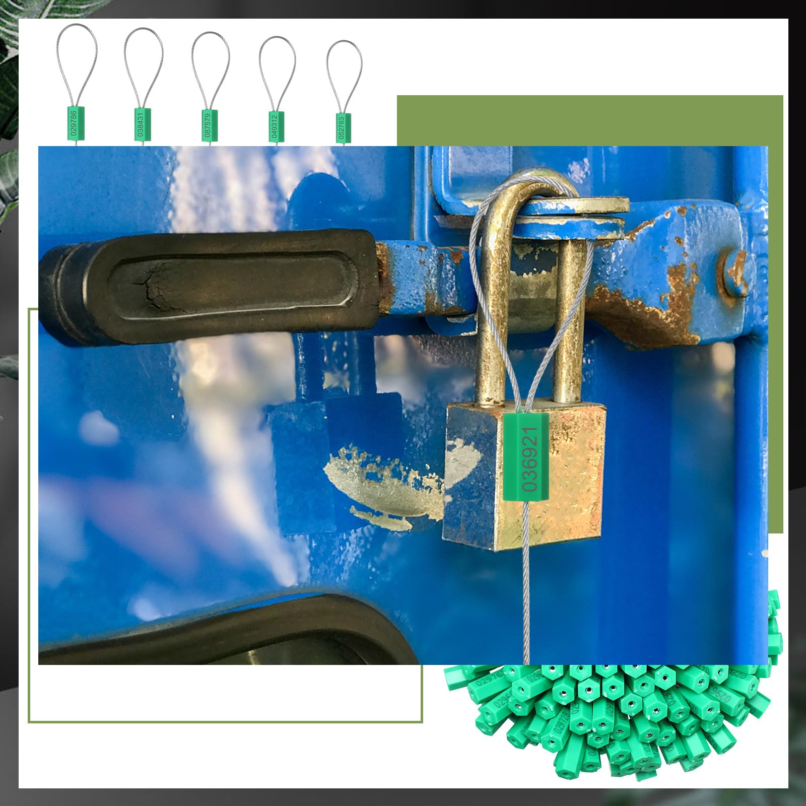 Snapklik.com : Nuogo 200 Pcs Steel Security Cable Seals 11.8 Inch Metal ...