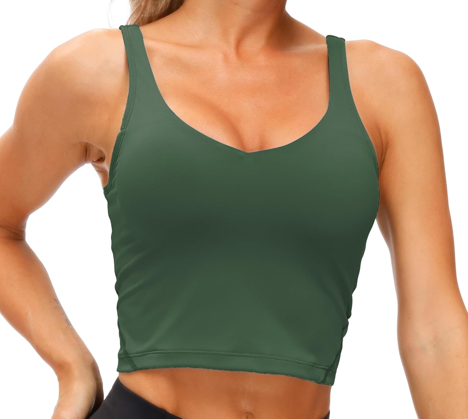THE GYM PEOPLE Womens' Sports Bra Longline Wirefree Padded with Medium Support - Image 5