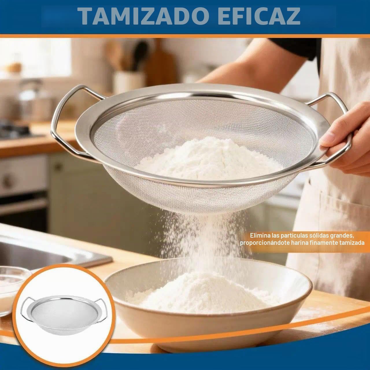 Juego de 2 coladores de cocina perforados de acero inoxidable, Ø 20 cm y 16 con 2 Asas, colador microperforado, para pasta, verduras, frutas, arroz, fácil de limpiar lavavajillas