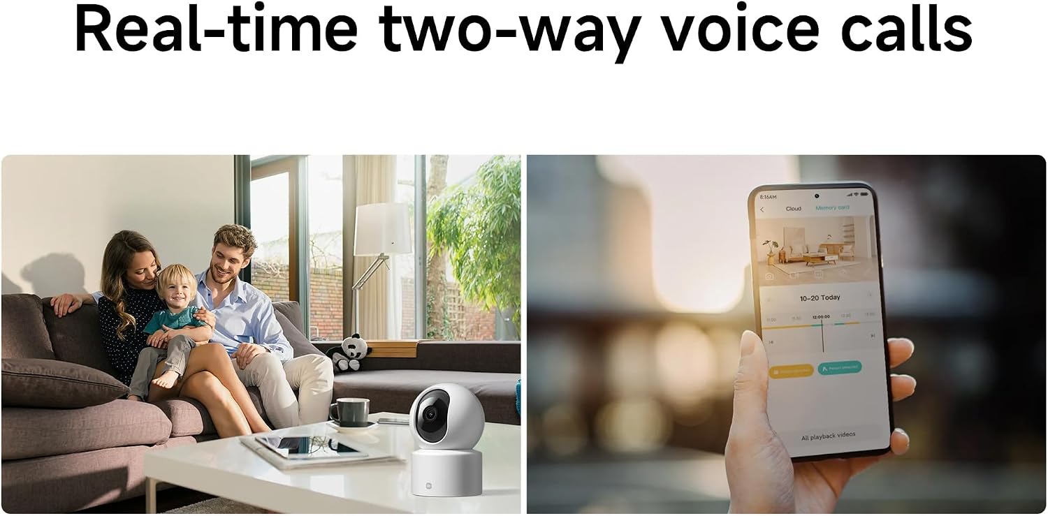 XIAOMI Smart Camera C301/C302, 2K Indoor WiFi Camera with Privacy Shutter, AI Person Detection, 360° Pan/Tilt, Color Night Vision, 2-Way Talk, for Home Security