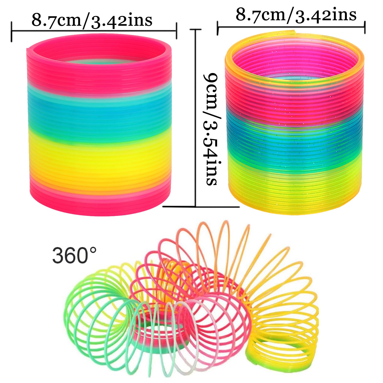 Image secondaire de LIMEOW 2 pcs Ressort Jouet Ressort Magique Ressort Chat Rainbow Twirler Slinky Jouet Chat Ressort Petit Jouet Enfant lot Jouet M