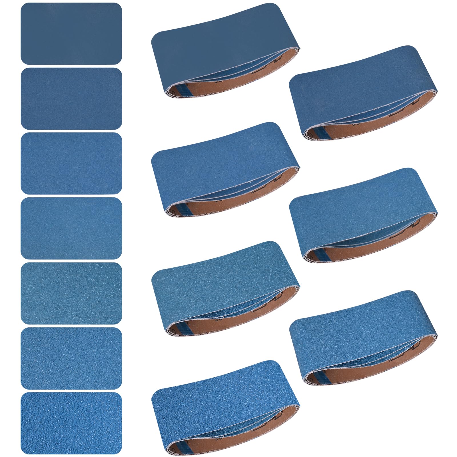 Photo 1 of Aolabela 3x18 Inch Sanding Belts 21 Pcs 7 Grits Sizes (3 Each of 40/60/80/120/150/240/400 Grits) Heavy Duty Belt Sander Zirconia Belt Sander Paper for Wood, Metal, Stainless Steel, Cars, and Furniture