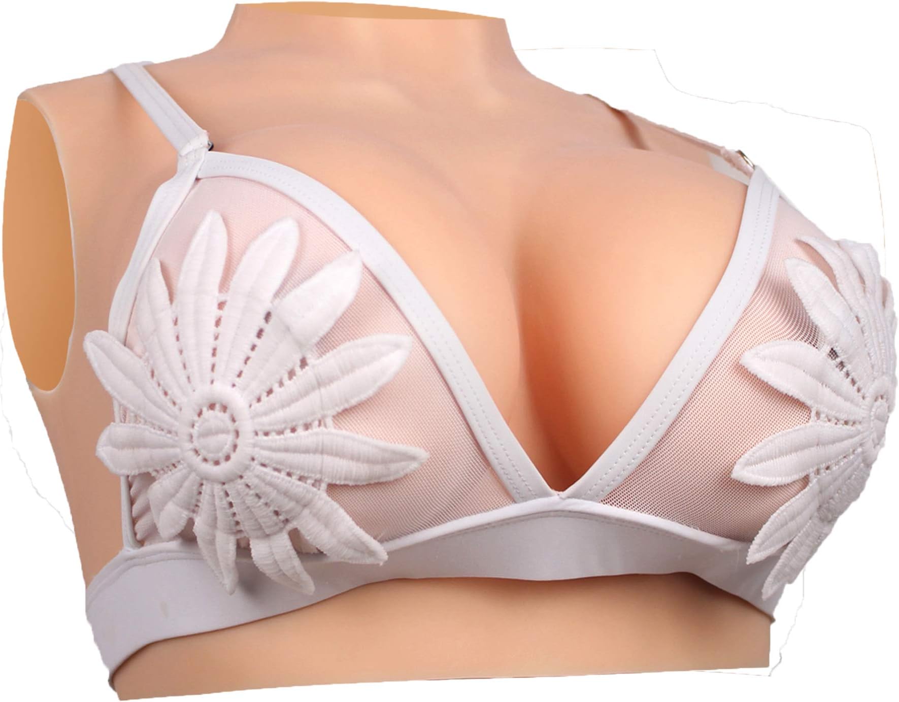 KUMIHO Breastplate Realistic Silicone Breast Form C CUP Breast Plates for Crossdressers Drag Queen Mastectomy Transgender White