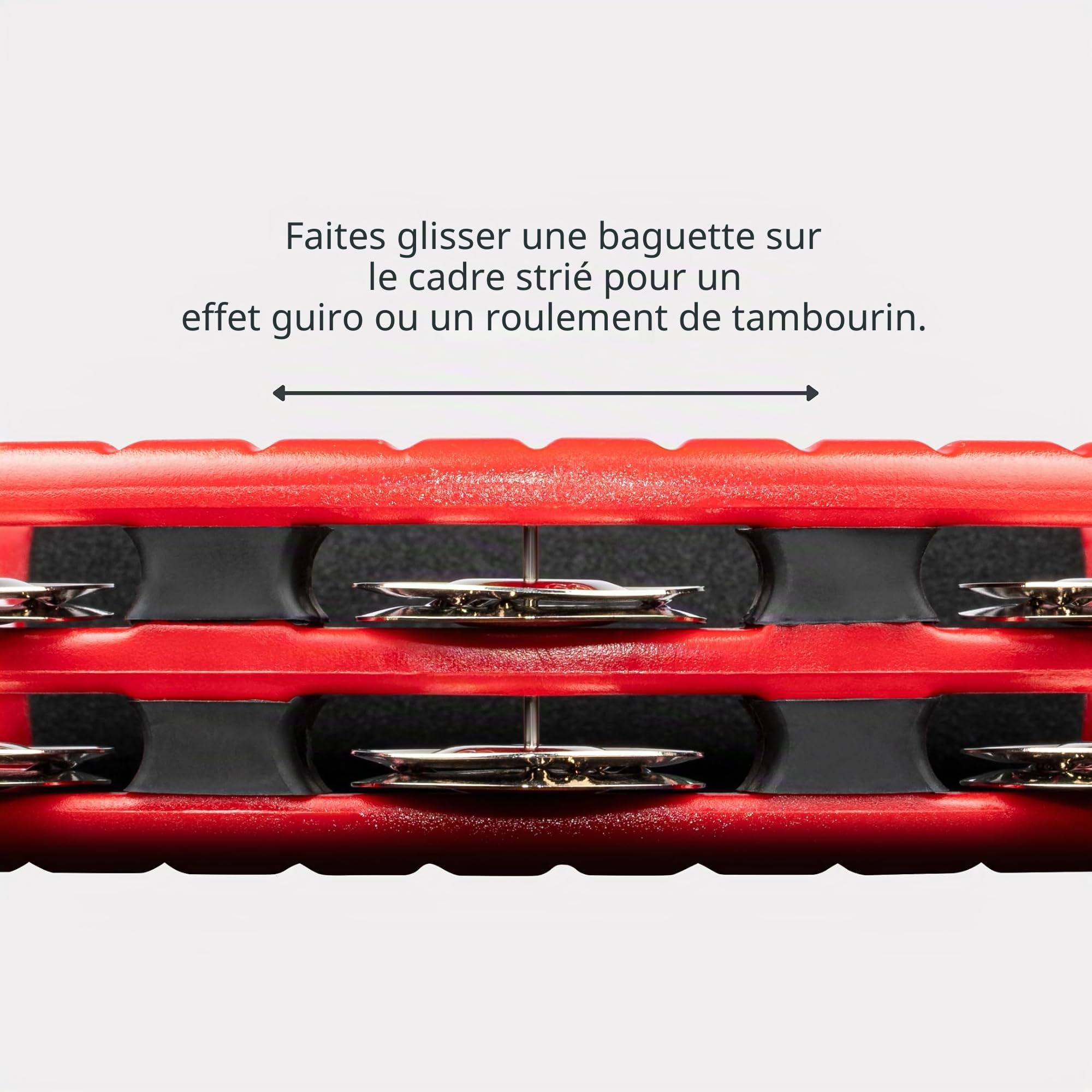 Meinl TMT1R Tambourin à main, clochettes acier,rouge - Tambourin