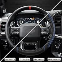 Vista 5 de West Llama - Funda para volante de automóvil (acolchado con diamante, negro y azul)