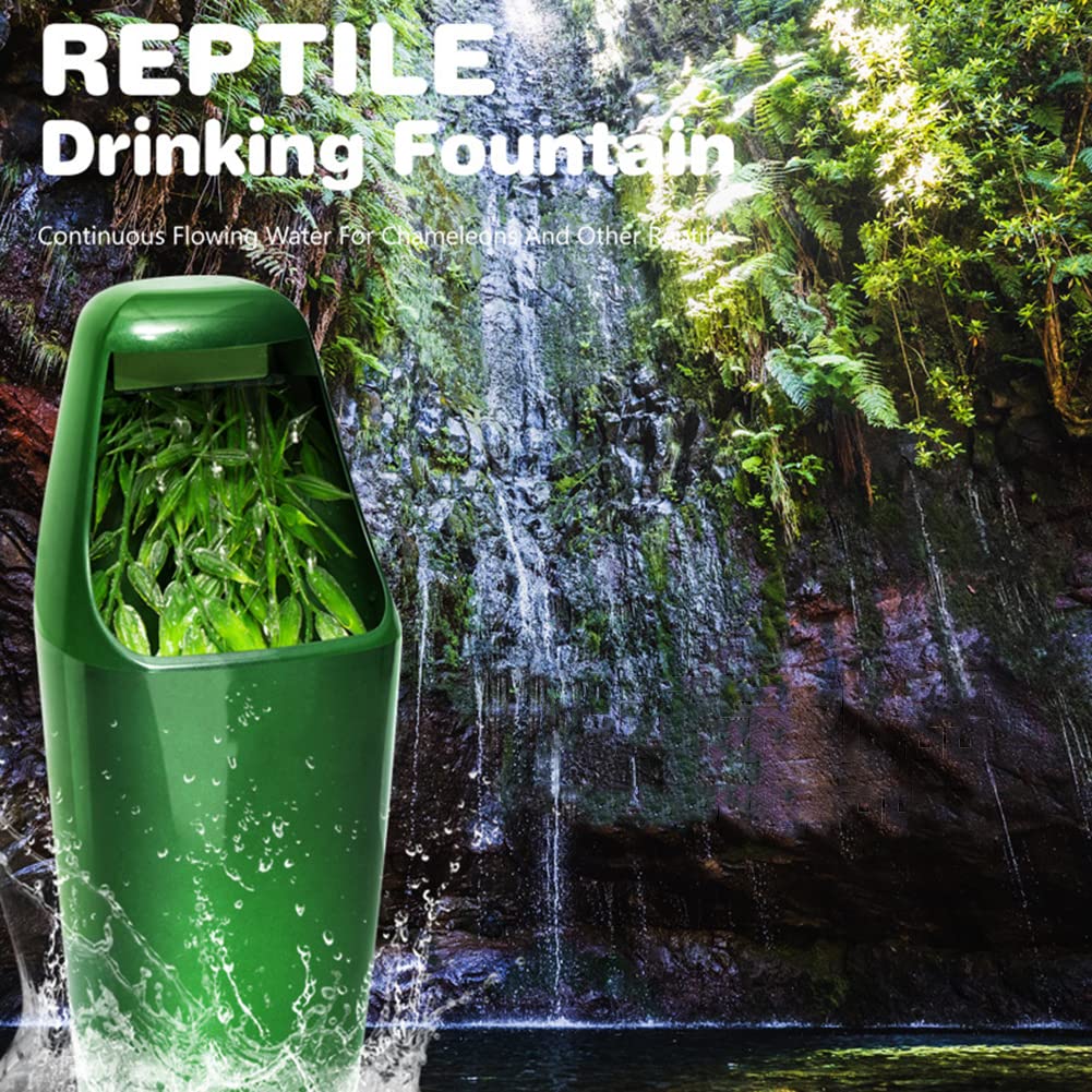 Dispensador de agua para reptiles Bebedero camaleón automático Circulación de agua Alimentador de agua para reptiles Velocidad de flujo de agua ajustable para camaleón, iguana, cresta, gecko, lagarto