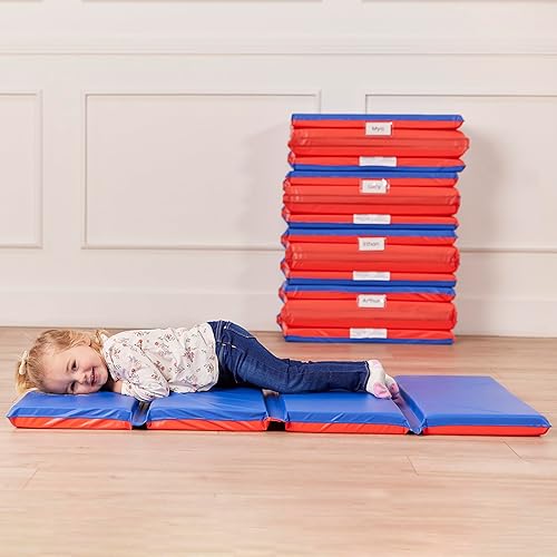 Miniatura 10 de ECR4Kids plegable Premium guardería gruesa alfombra de descanso, azul y rojo (paquete de 5), AzulRojo, 5