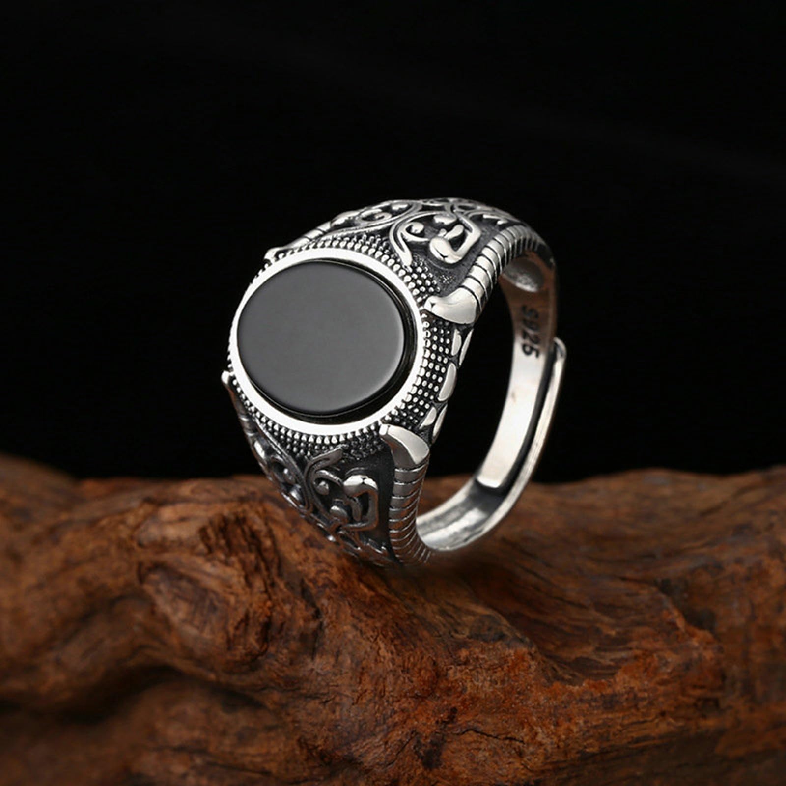 Bague en Argent 925 Homme Réglable Anneau Argent