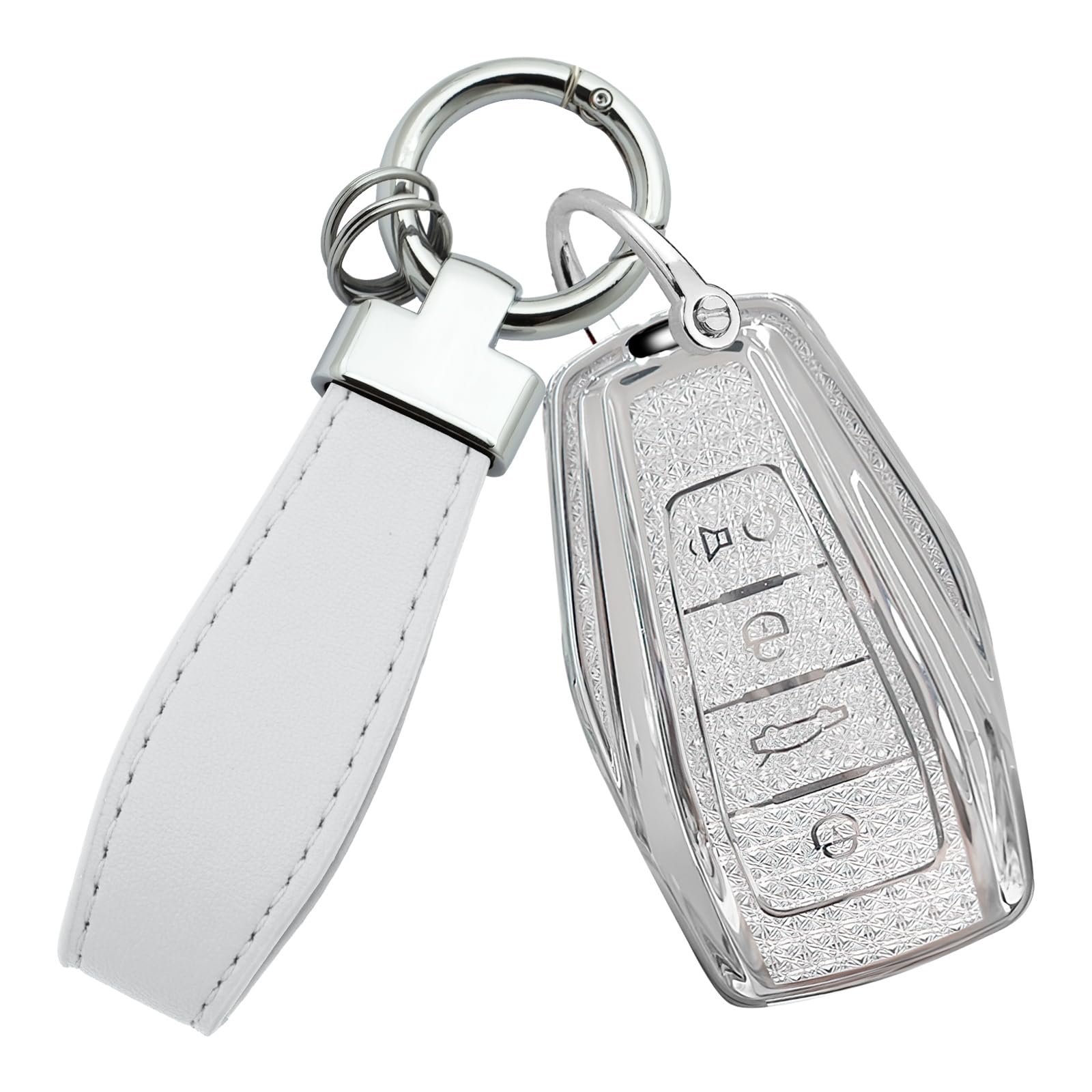 Coque de clé Geely protection anti-choc TPU blanc pour clé - 8