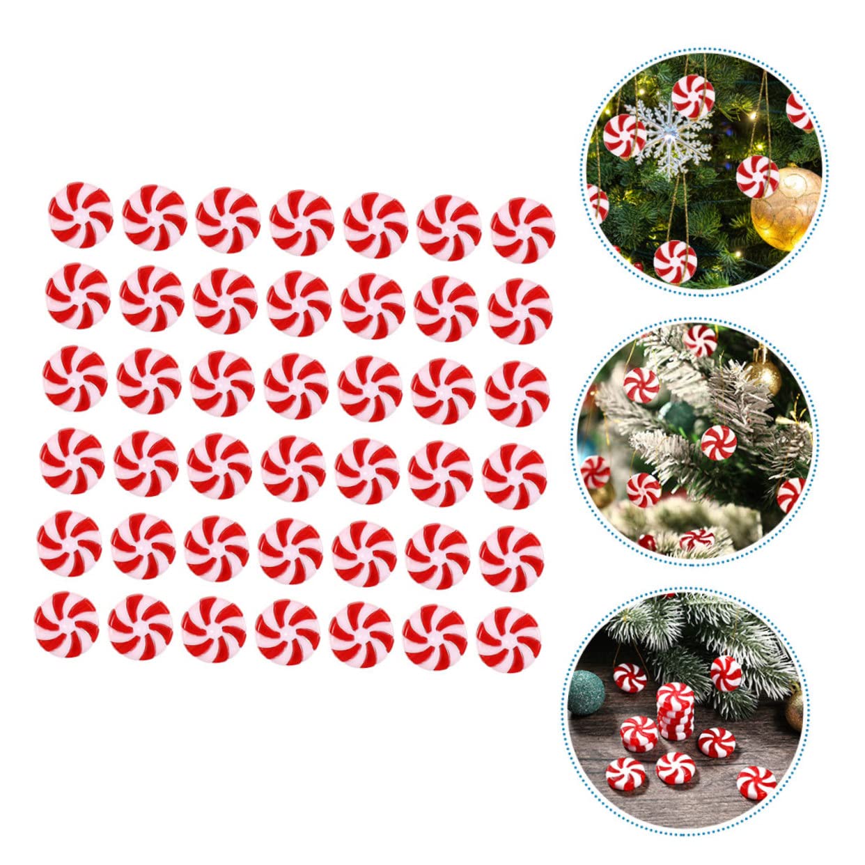 7 Sätze Süßigkeiten-weihnachtsdekorationen Bausätze Abnehmbare Dekorationen Weihnachtsbaum Süßigkeiten Weihnachtshandwerk Weihnachtsauswahl Acryl Rot 50 Stück * 7 IMIKEYA