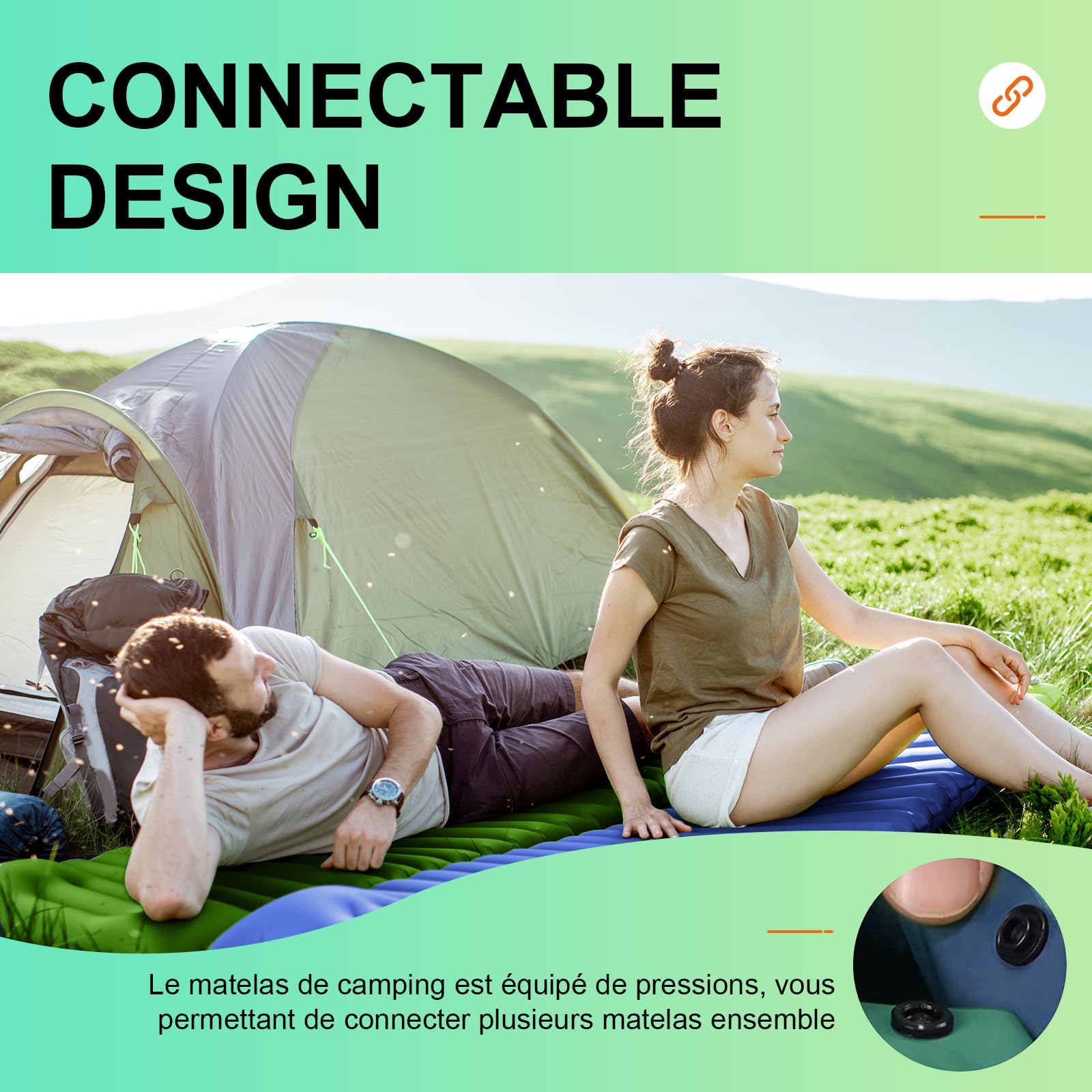 Matelas Gonflable 1 Place Matelas Camping Matelas Plage Bleu
