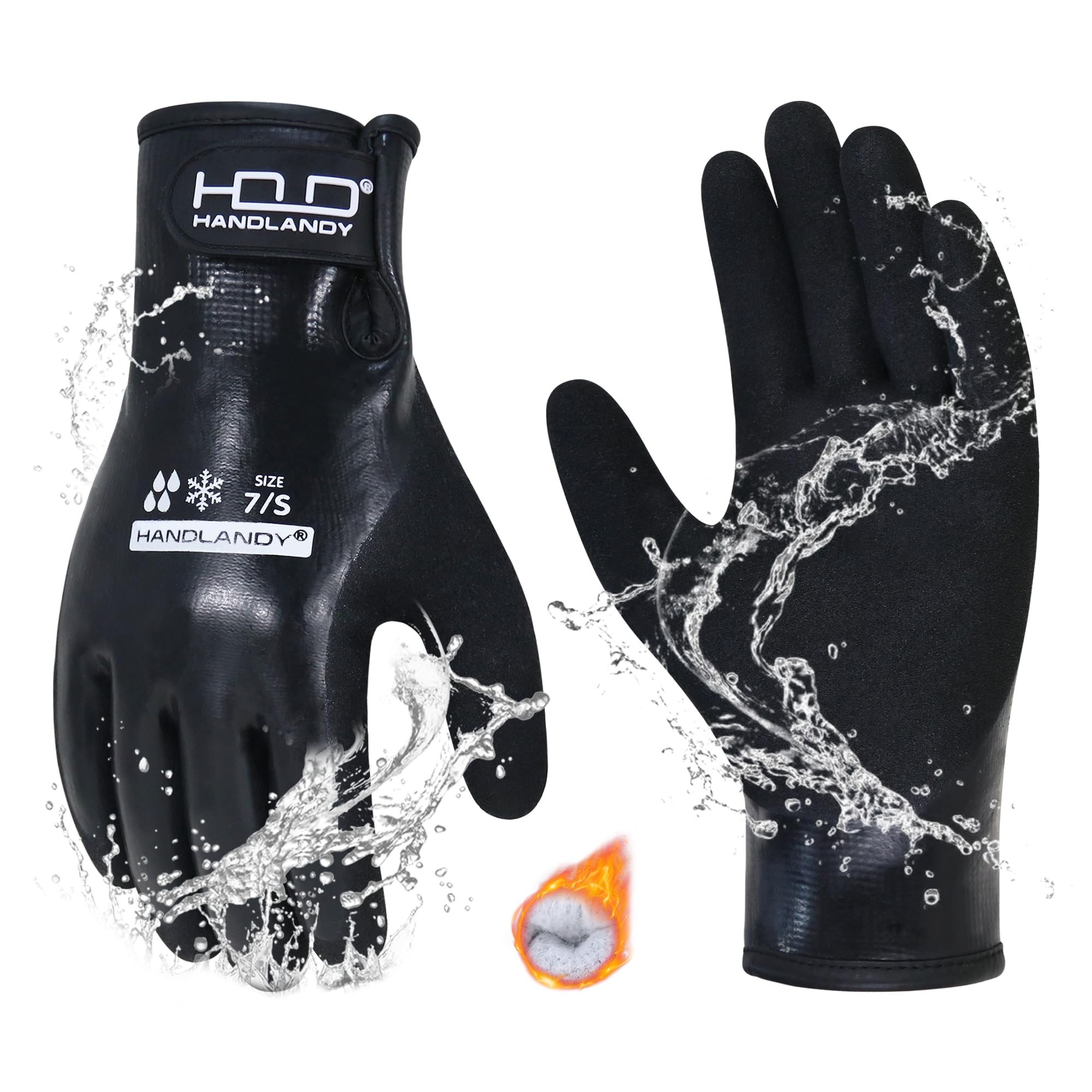HLDD HANDLANDY Waterproof Work Gloves for Men and Women, Freezer Work Glove for Cold Weather, Thermal Winter Gloves With Grip
