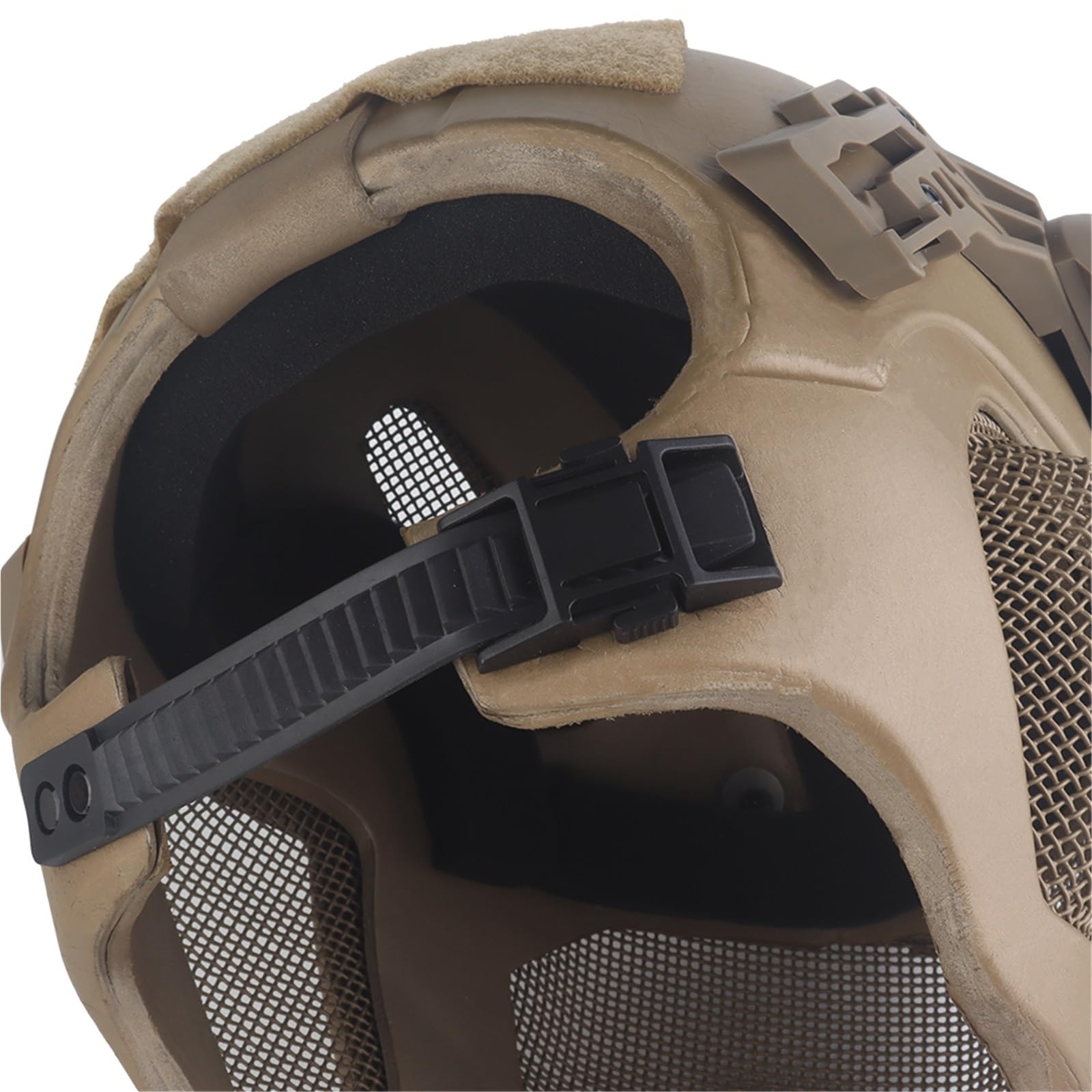Taktyczny Hełm Airsoftowy Z Pełną Osłoną Twarzy, Maską Z Siatki Wzmacnianej I Boczną Szyną Mocującą NVG, Do Sportów Na Świeżym Powietrzu, Paintballu I Rozgrywek Airsoft