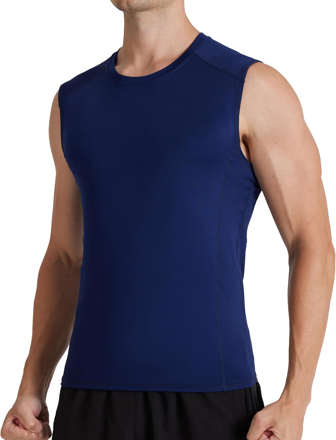 Compression Shirt Men, Sleeveless Athletic Tank Top Workout Undershirt, Quick Dry Base Layer for Gym Running Training - Image 2