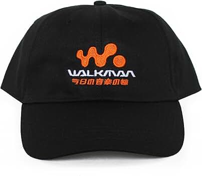 Agora Walkman Japanese 6 Panel Dad Hat Cap Black at Amazon