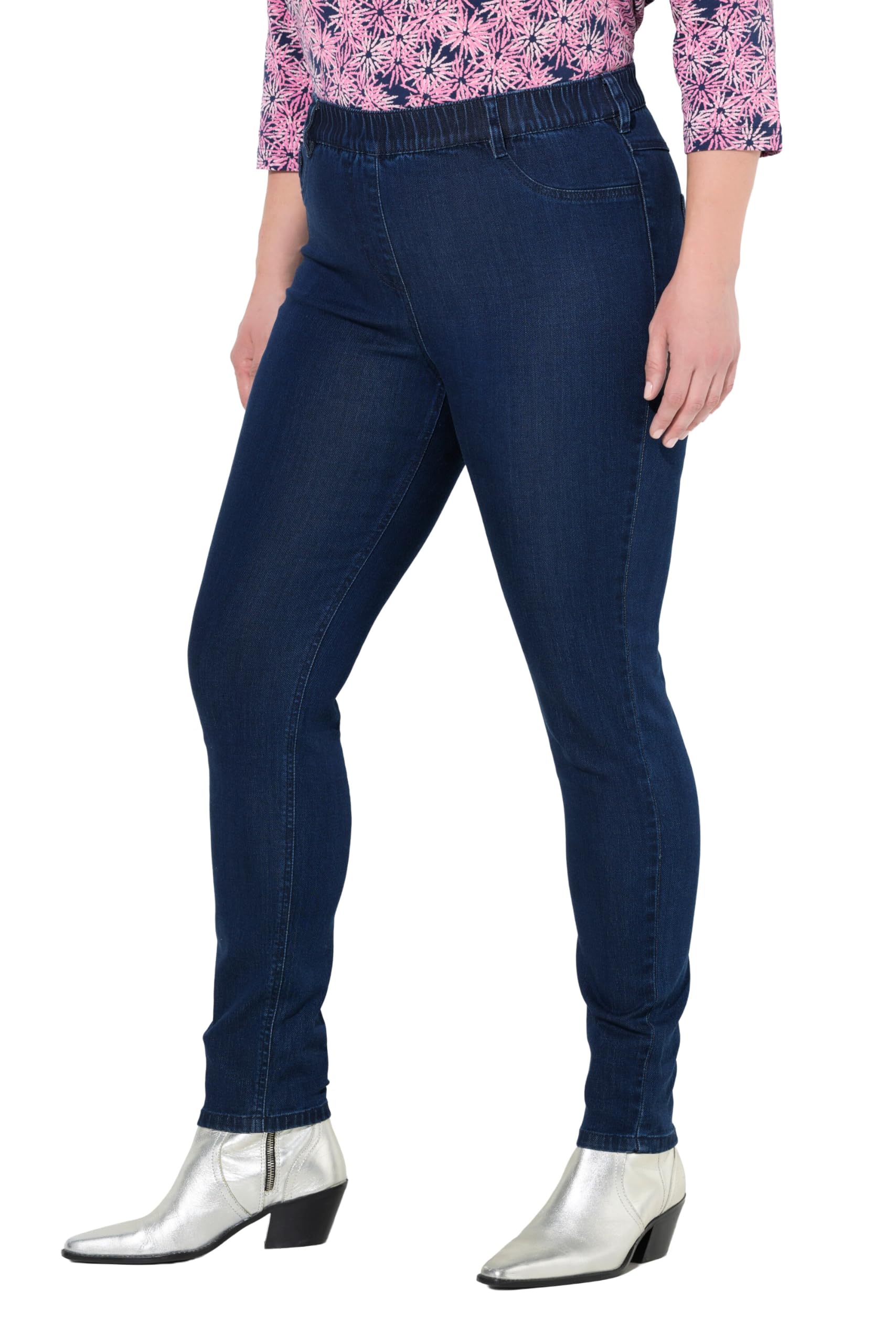 Ulla Popken Damen große Größen Übergrößen Plus Size Jeggings Sienna, schmales Bein, Elastikbund, Lyocell-Mix 845937