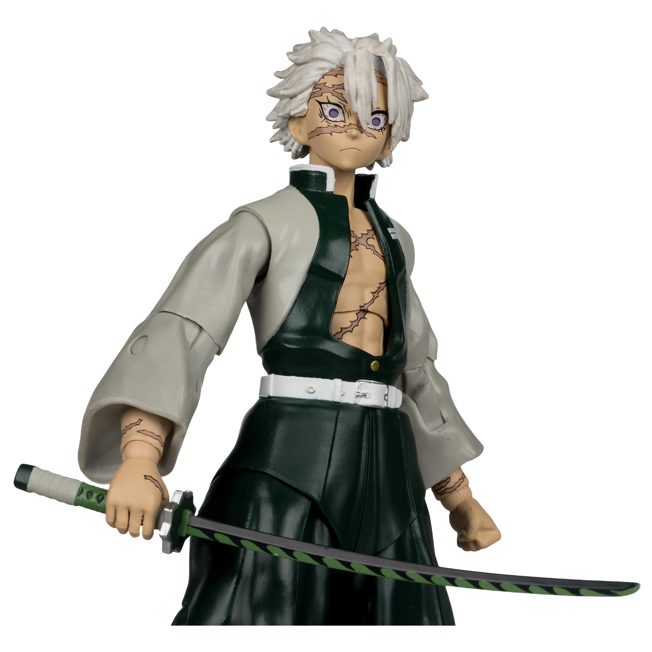 Demon Slayer: Kimetsu no Yaiba Action Figure Sanemi Shinazugawa 17 cm | Demon Slayer Kimetsu No Yaiba - Figura de acción de 7 pulgadas Wave 7 - Sanemi Shinazugawa