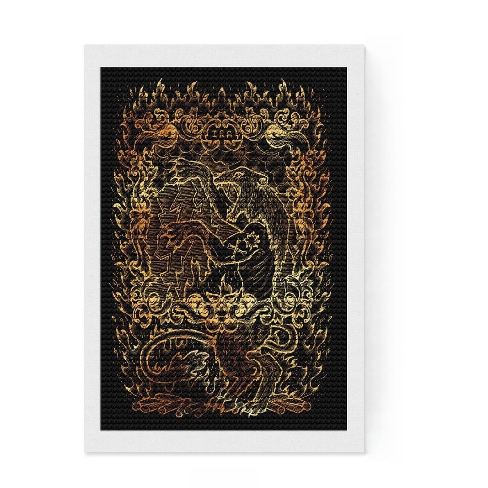 Junmoney Wrath Diamond Art Kit 8"x12", for Craft Lovers, Sparkling Round Gems, Gift Idea, Living Room Decor, Decorate Your Room
