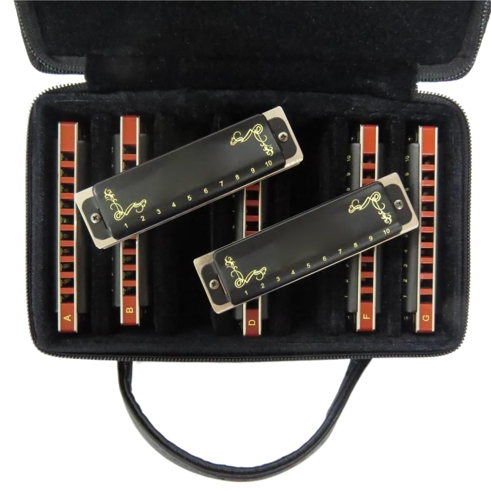Harmonijka Ustna 10-otworowa Harmonijka Ustna Z 7 Klawiszami Zestaw Muzyczny Blues Harp Dla Początkującego Gracza Prezent