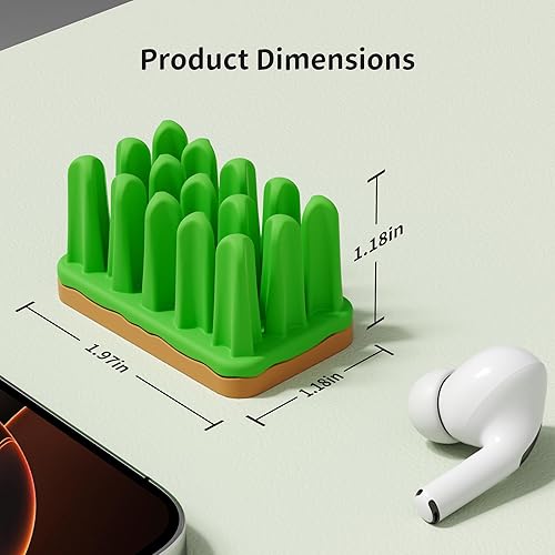 Miniatura 6 de ELETIUO Paquete de 2 organizadores de cables de césped, soporte de alambre de césped de silicona con base adhesiva, gestión de cables de escritorio
