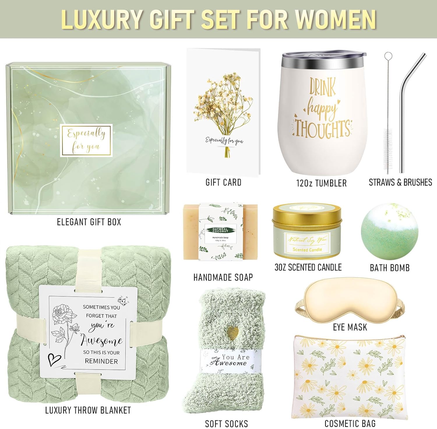 Mothers Day Birthday Gifts for Women Mom Grandma Wife, Easter Basket Birthday Gifts for Women Mom Wife Best Friend Sister Her, Relaxing Self Care Package Gift Get Well Spa Gift Baskets for Woman