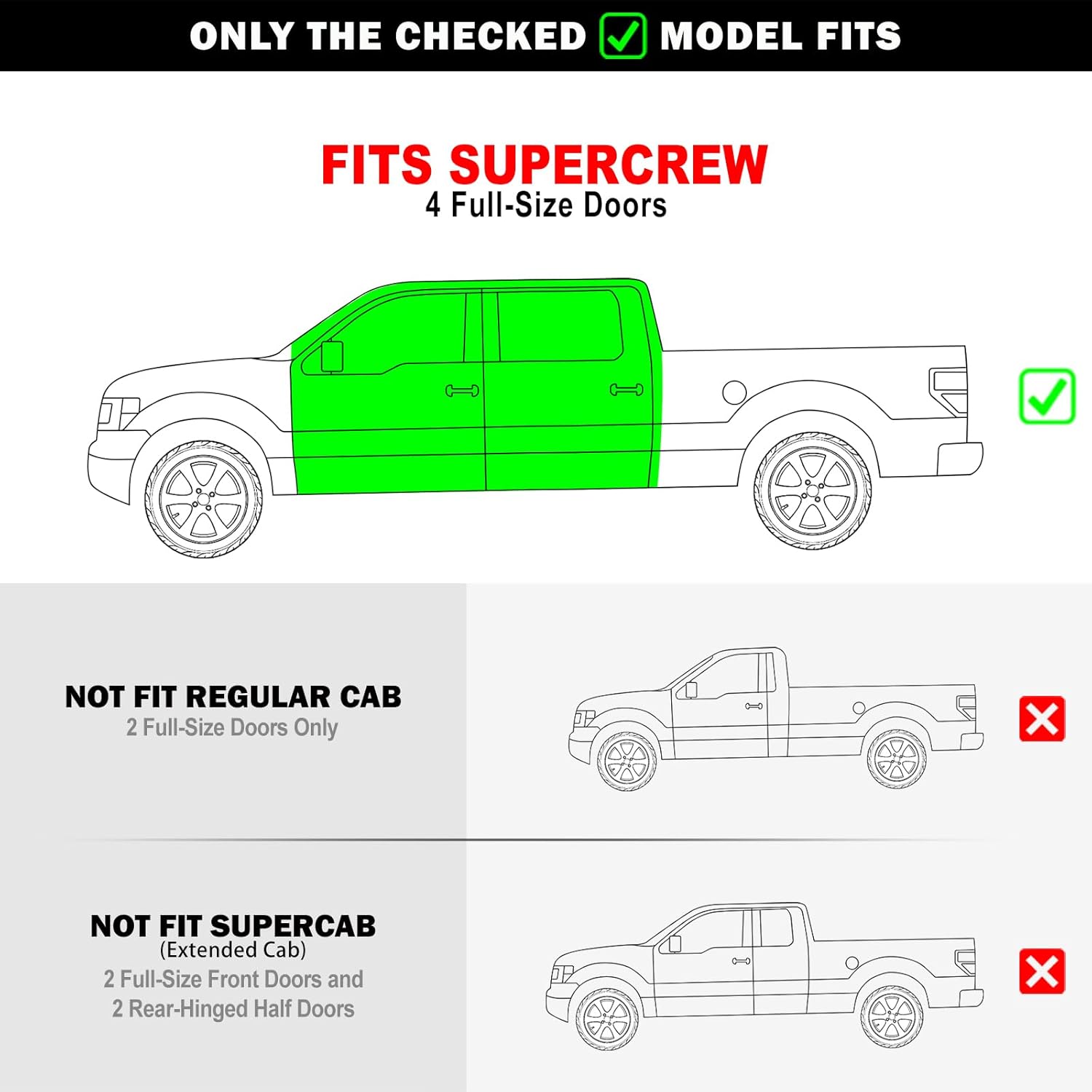 Tuxtreme Running Boards 6 inches Matte Black Compatible with Ford F150 2009-2014 SuperCrew Cab Stainless Steel (Nerf Bars Side Steps Side Bars)
