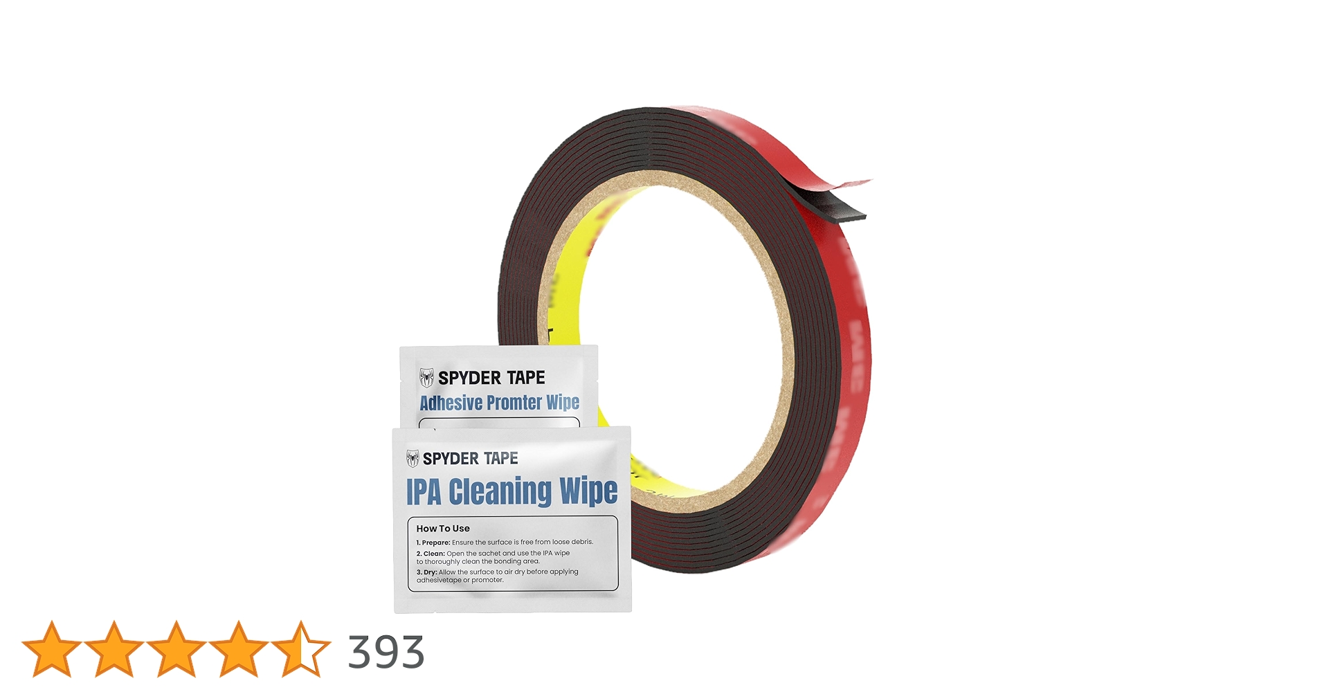 Spyder Tape 3M 4218P Double Sided Tape - 10Mm X 3M, Heavy Duty, Waterproof - Ideal For Automotive, Led Strips, Indoor & Outdoor Use - Ultra-Strong Adhesion, Versatile Mounting Tape