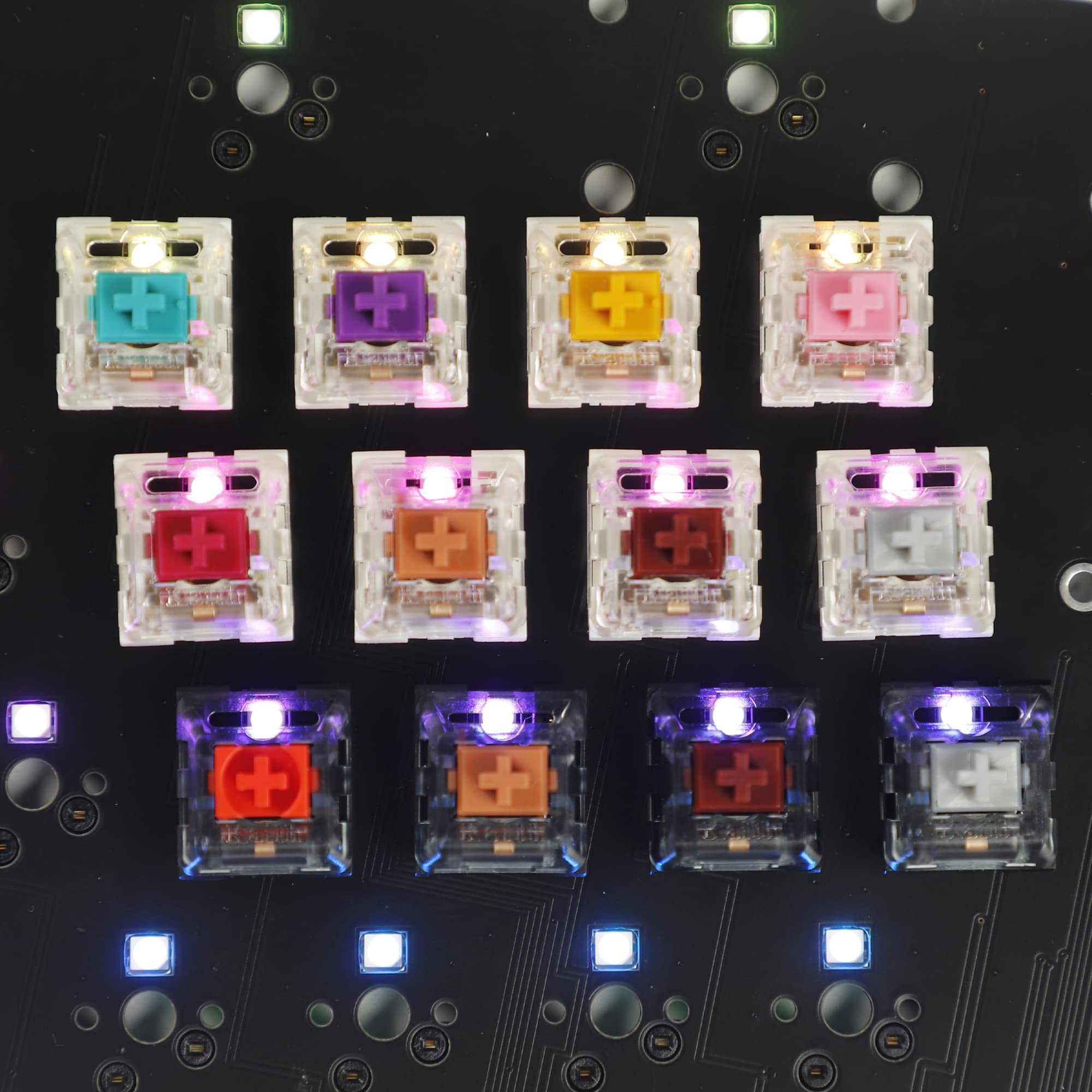 Kailh Speed Silver Gold Copper Bronze Pink Super Speed Silver Copper Red Bronze Pro Purple Burgundy Light Green MX SMD 3-pinowe przełączniki RGB do klawiatury mechanicznej (90 szt., Speed Pink)