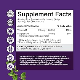 High Absorption Magnesium Glycinate Powder - Vegan Magnesium Powder for Sleep Relaxation & Regularity - Drink Mix Non-GMO Gluten Free & No Artificial Flavors (Honey Lemon) 80 Servings