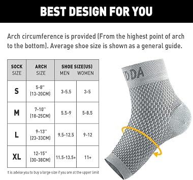 AVIDDA 2 Pack Ankle Support Brace for Men and Women, Compression Sleeve Socks for Plantar Fasciitis, Sprained Ankle, Ligament Damage, Achilles Tendonitis, Sports, Running - Grey L