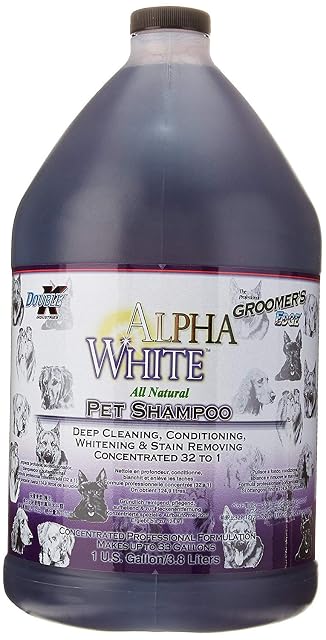 Double K Doble K Alpha White - Champú para Mascota Especial para Pelaje Blanco, 3,8 litros