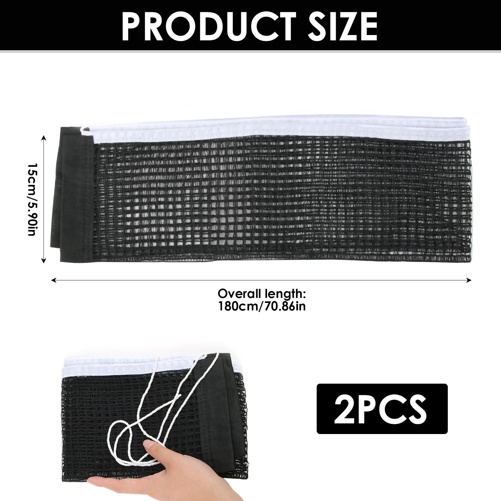 Rete Da Ping Pong Pieghevole 180x15cm - Retrattile, Per Tavoli Interni Ed Esterni, Facile Da Montare E Trasportare - Foto 4