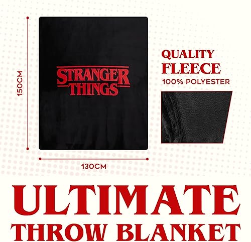 Miniatura 3 de Stranger Things Manta de viaje, manta de forro polar cálida para invierno, manta para sofá y cama con diseño clásico, 59.1 x 51.2 in