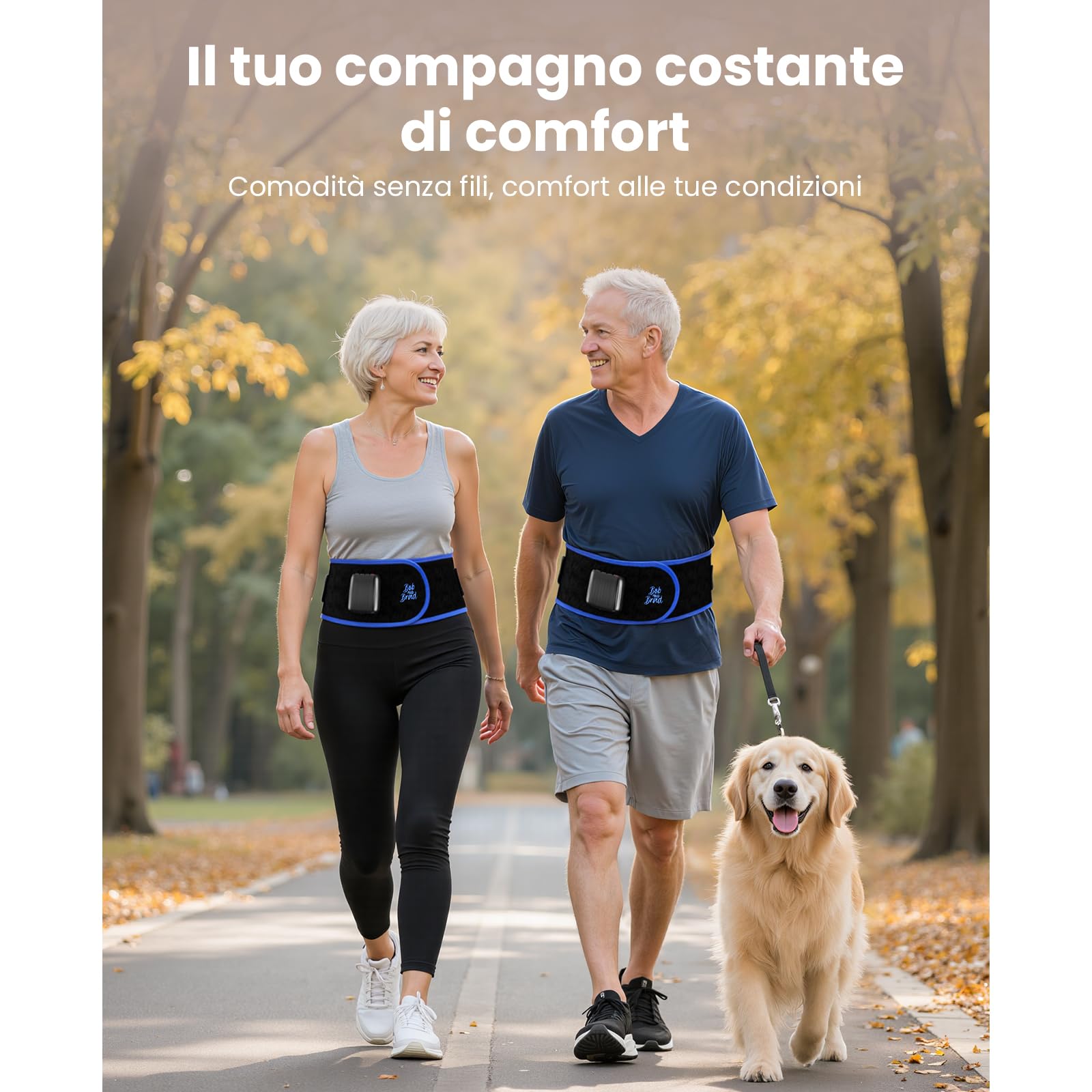 BOB AND BRAD Fascia Lombare Riscaldante ThermoRed con Massaggio Vibrante e Luce Rossa, Senza Fili Ricaricabile, Ideale per Casa Ufficio e Yoga, Regalo per Uomo e Donna