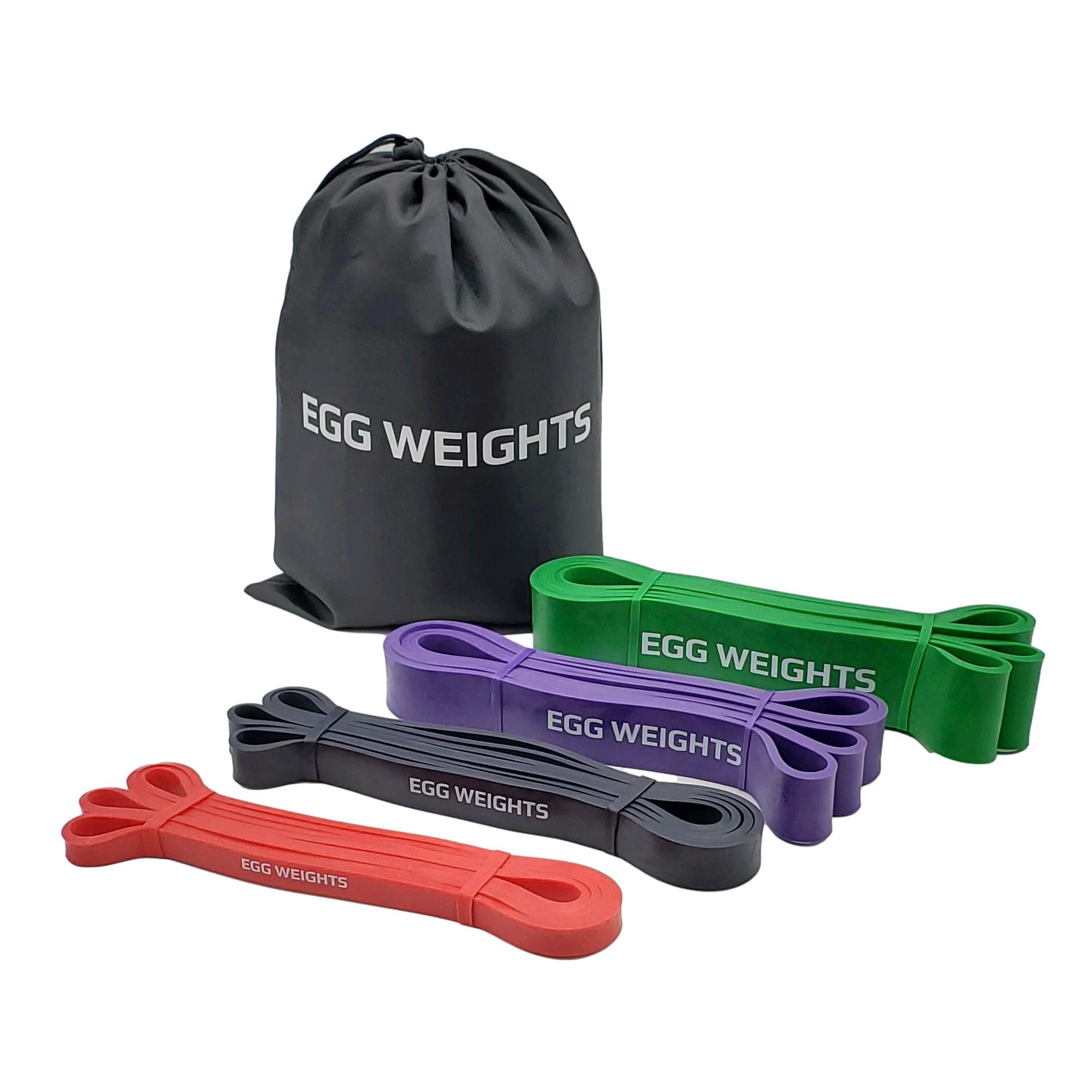 EGG WEIGHTS Resistance Bands Set, Pull Up Bands, Workout Bands for Exercise, 4 Levels of Resistance for Resistance Training, Home Workouts, Stretching, and Physical Therapy