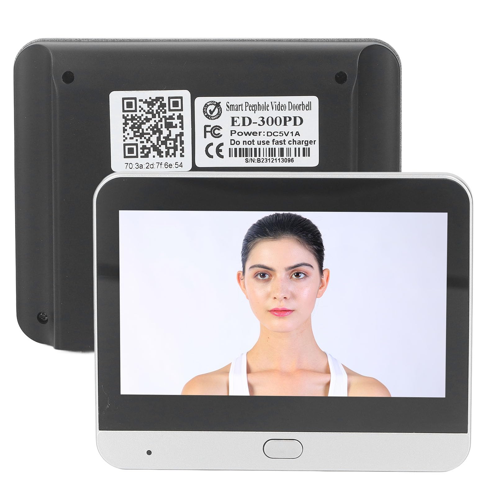 Sonew Cámara de Mirilla Inalámbrica, Timbre de Mirilla Electrónica, Visión Nocturna de 1080P de 120 Grados, Visor de Puerta con Cámara Digital con Intercomunicador, con Monitor a