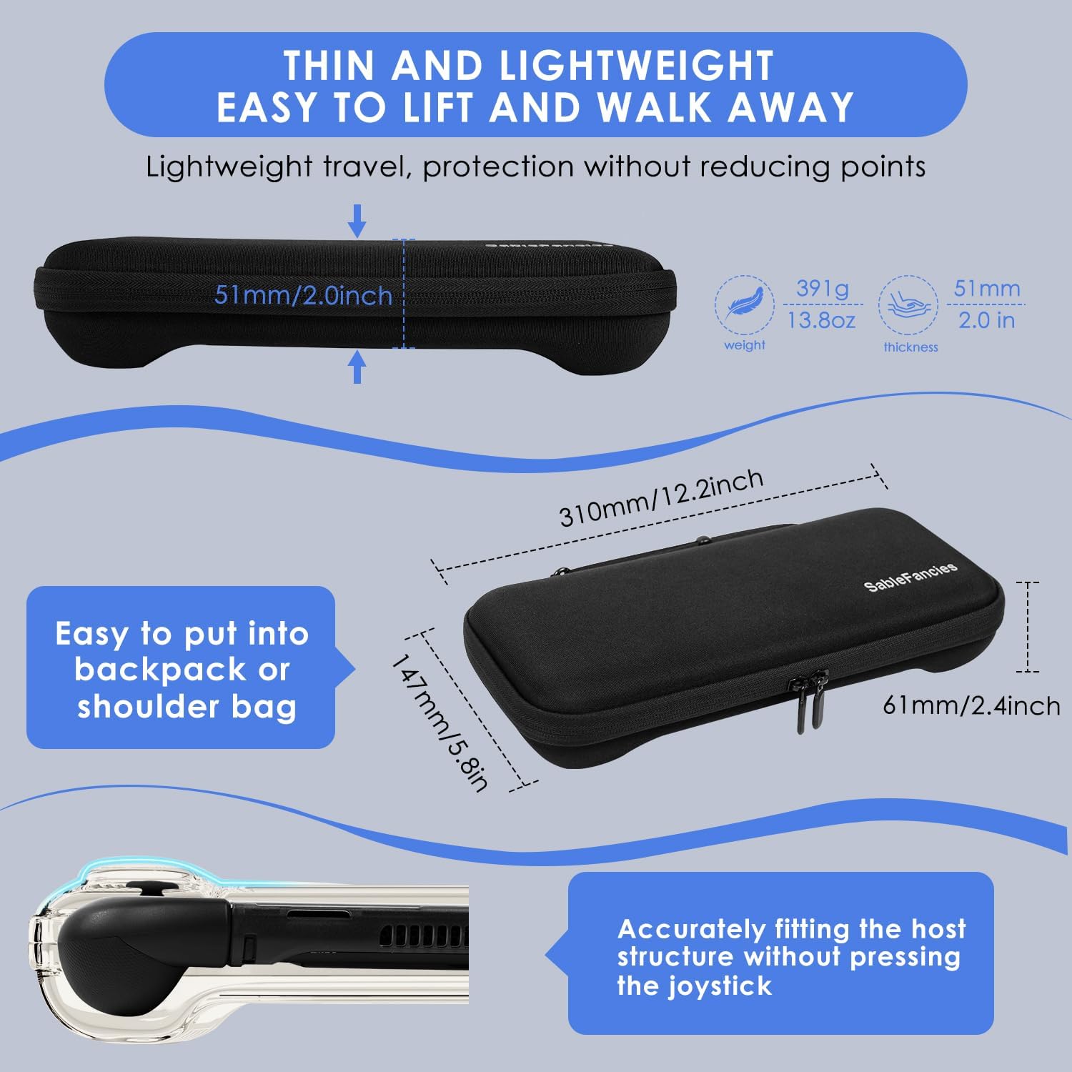 SableFancies Carry Case for Switch 2 EVA Hard Shell Travel Case