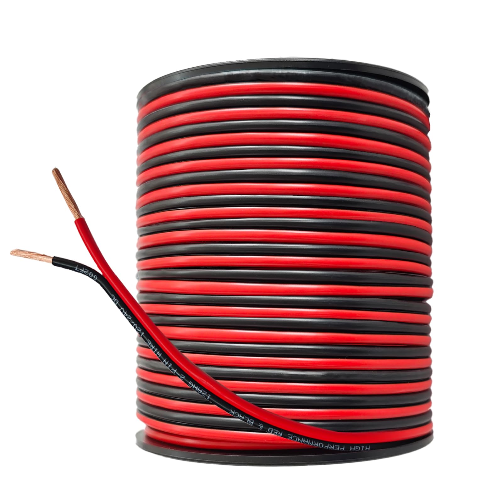 12Gauge 50FT Red Black Cable Hookup Electrical Wire 2 Conductors LED Strips Extension Wire 12V/24V DC Cable, 12AWG Flexible Wire Extension Cord (12AWG