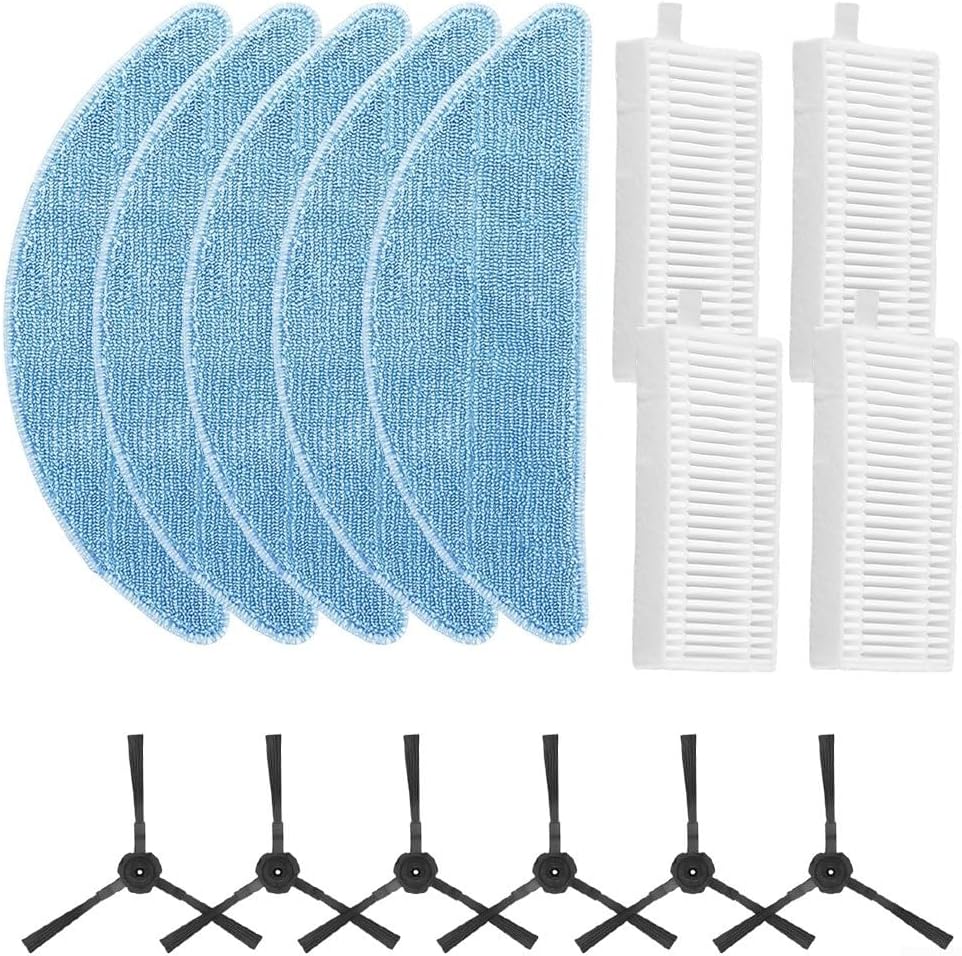 For ILIFE A12 Pro Replacement Parts Kit Side Brushes, HEPA Filters, Mop Cloths for V9, G9, A12 Pro Vacuum Cleaners