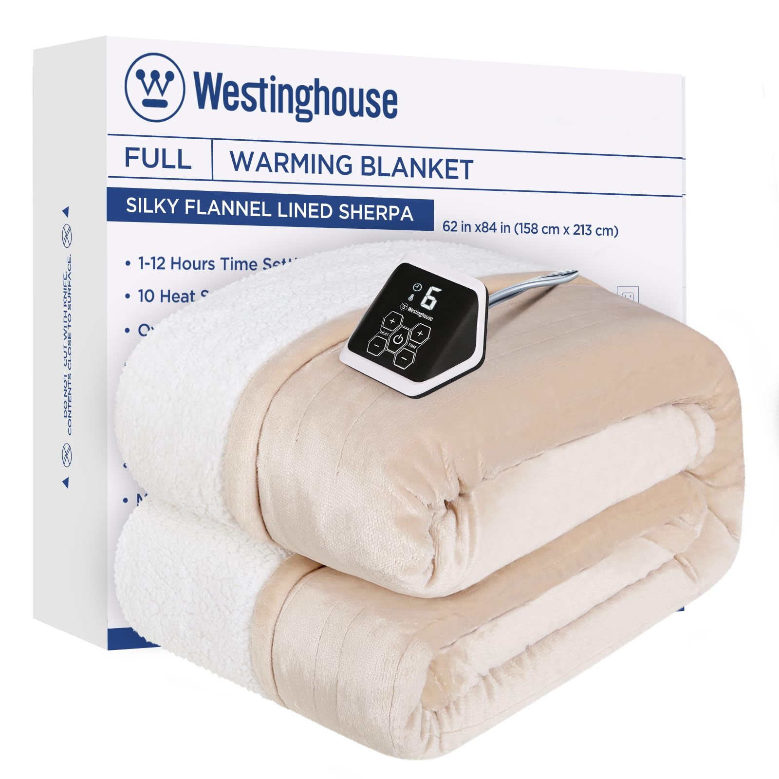 Westinghouse Heated Blanket Twin Size, Soft Flannel To