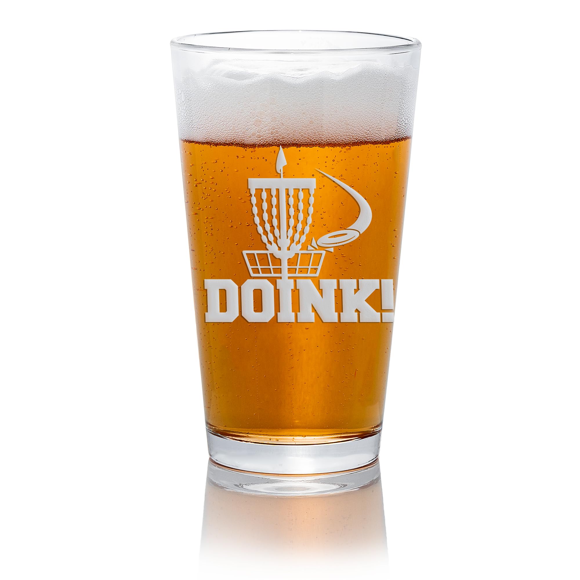 Doink Disc Golf Pint Glass - Disc Golf, Disc Golfing Gift, Gift Disc Golf, Beer Glass, Gift For Him, Gift For Men