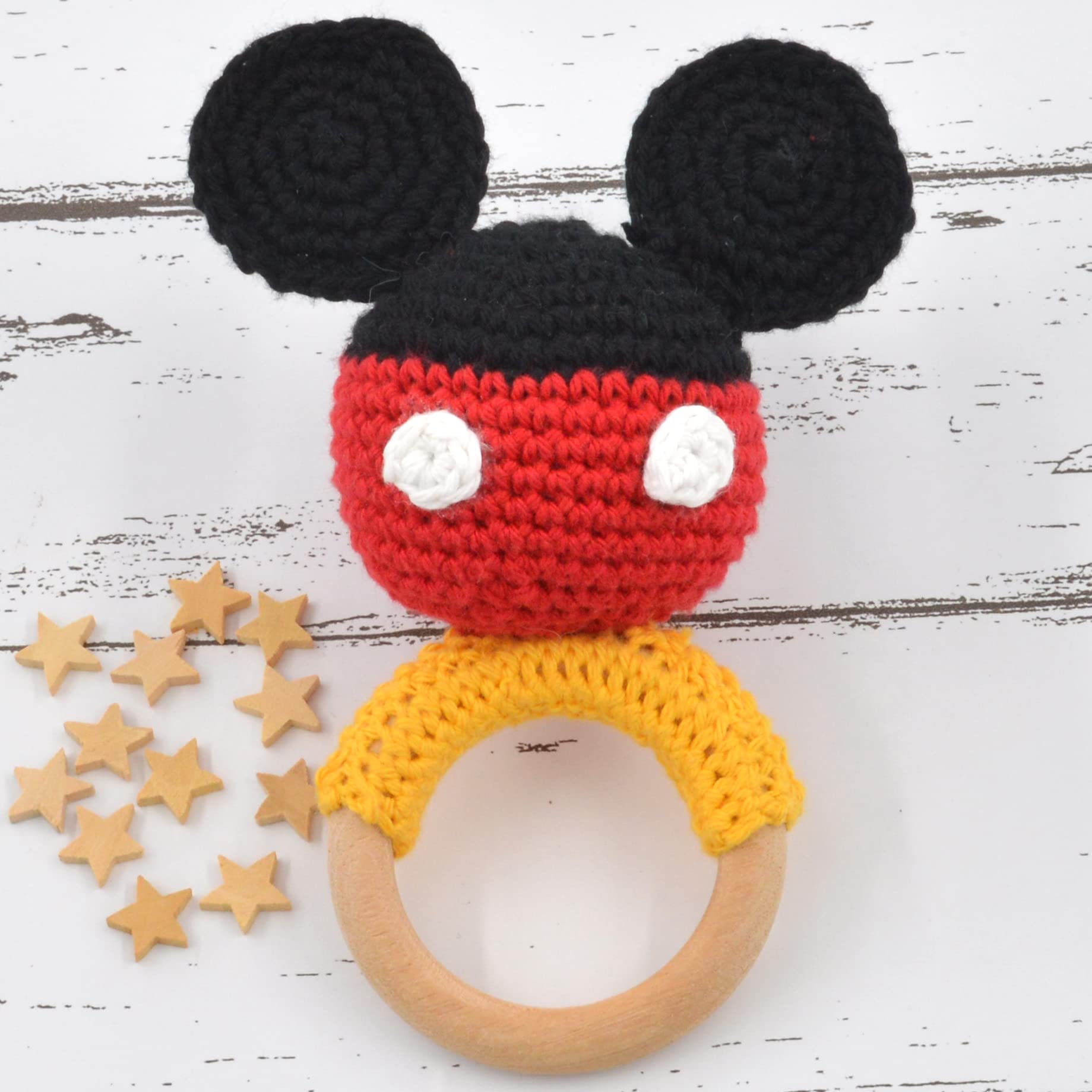 Love Crochet Art Mickey Rattle Cum Soft Toy for Infant, Kids & Babies, Early Age Gift Toys (B0B1CYB9PT) Amazon Price History, Amazon Price Tracker