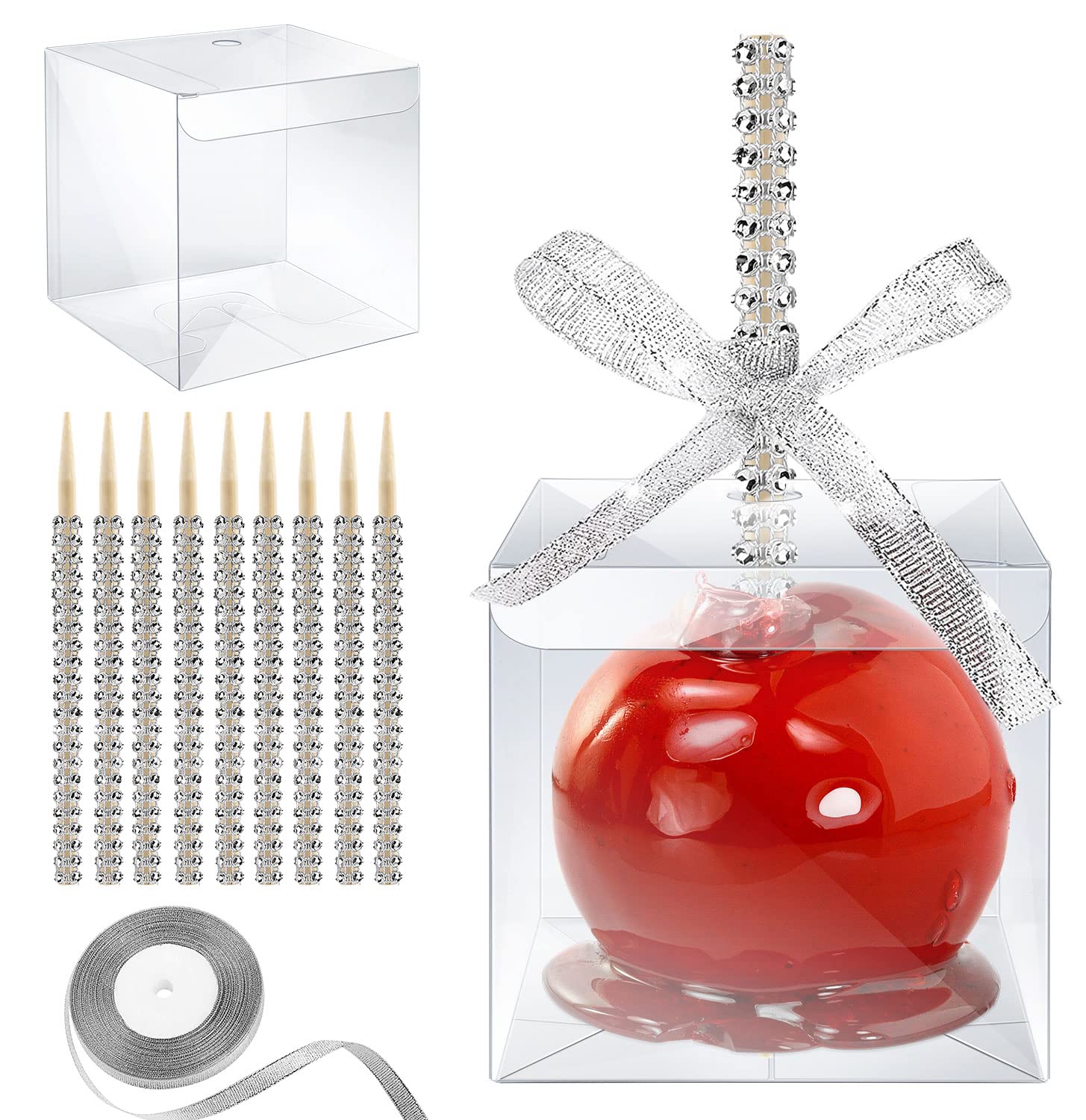 Lot de 20 bâtonnets de bambou en forme de pomme